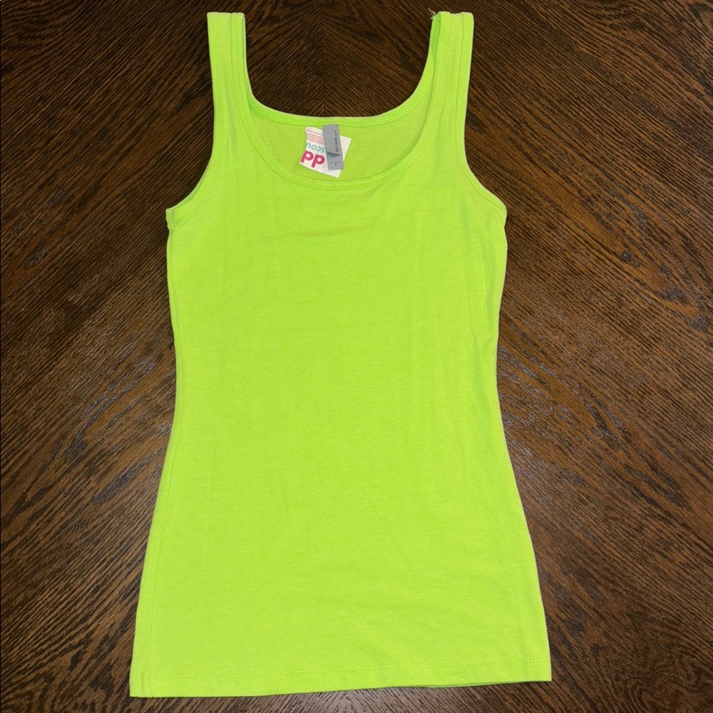 Neon Green Next level athletic layering tank Small-  NWT